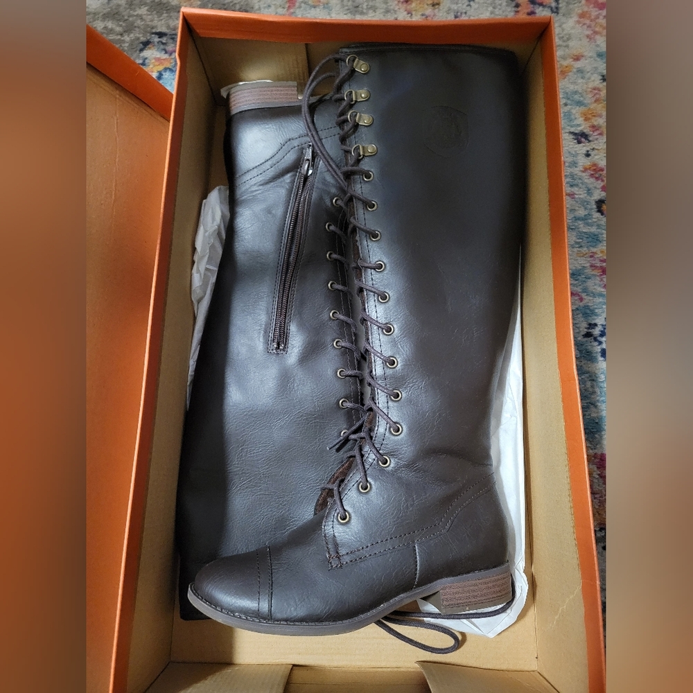 Rocketdog Brown Knee-High Lace-Up Boots